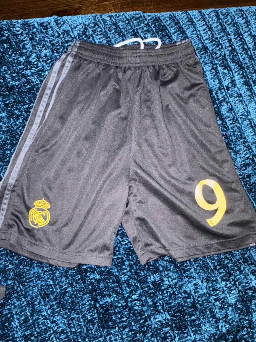 adidas Real Madrid Mbappé 9 Soccer Jersey Yellow/Charcoal Emirates set